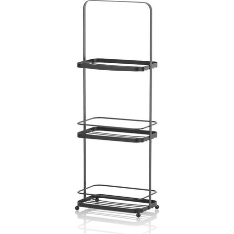 Scaffale organizer da terra WHEELS in metallo bianco (1/3)