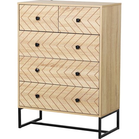Armario Auxiliar Cajonera con 6 Cajones Deslizables para Salón Madera (1/5)
