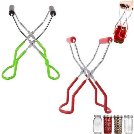 Pince Bocal - Acier Inoxydable - Poignées Flexibles Antidérapantes - Pour Bocaux Cuisine et Restaurant - Lot de 2 (1/5)