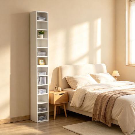 Tour de rangement moderne, armoire médiatique élégante, étagère haute de stockage (meuble de rangement uniquement) (1/5)