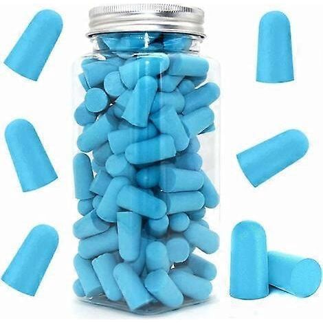 Weiche Schaumstoff-Ohrstöpsel, maximales Signal-Rausch-Verhältnis 38 dB, 60 Paar bequeme und wiederverwendbare Ohrstöpsel zum Schlafen, gegen Schnarchen und zum Lernen (blau) (1/5)