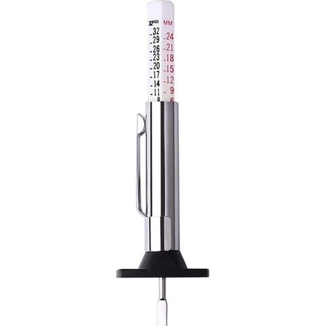 Reifenprofiltiefenmesser, Reifentiefenmesser, Länge 90 mm, für Auto, Fahrrad, Transporter, LKW, Motorrad, Standard-Digitalmessgerät aus Edelstahl, metrisch