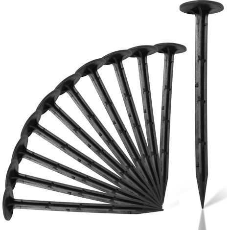Lot de 400 piquets d'ancrage au sol - Longueur : 160 mm - Largeur : 35 mm - Diamètre : 5 mm - Pour toile anti-mauvaises herbes, non-tissé de jardin, clôture et filet d'ancrage au sol