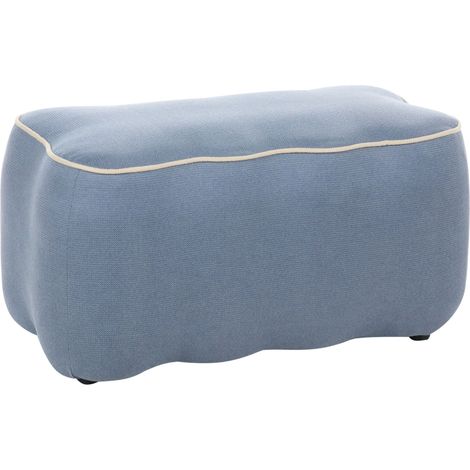 Panca imbottita in tessuto azzurro Juno (1/5)