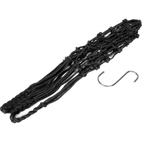 Filet d'alimentation suspendu pour volailles, sac à filet pour poulets, jouet pour nourrir les fruits et légumes avec crochets, noir (1/5)
