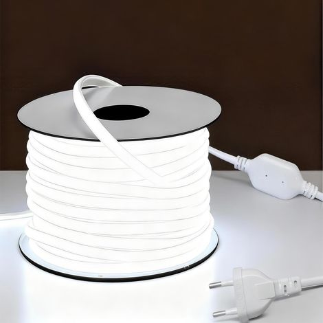 1 Ruban LED Néon COB Silicone 20m Étanche IP65 Flexible Blanc Froid 6000K Découpable pour Extérieur (1/5)