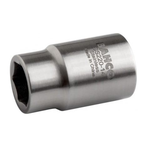 BAHCO - Douille en acier inoxydable 6 pans 1/4", métrique