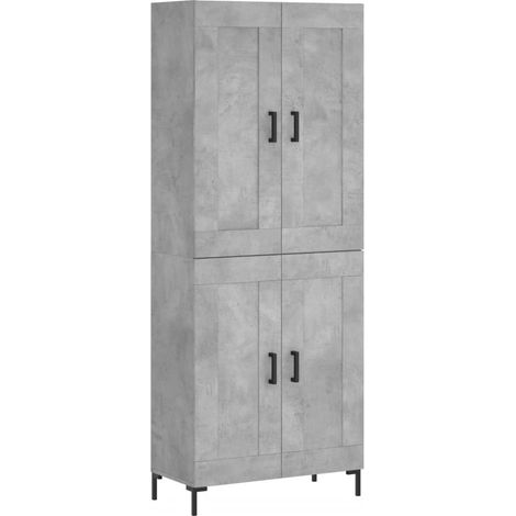 Maison Exclusive - Buffet haut Gris béton 69,5x34x180 cm Bois d'ingénierie (1/5)