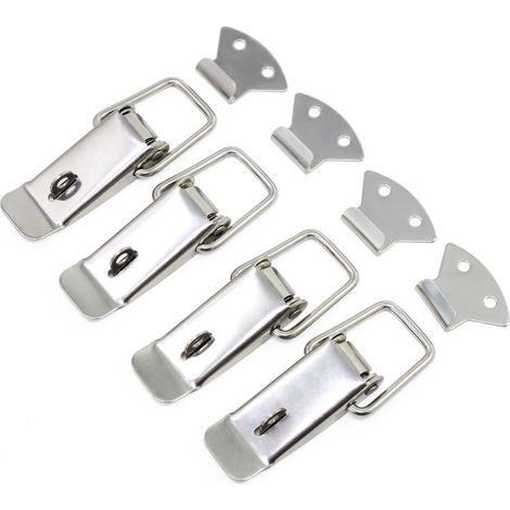 Ensemble de 4 loquets à bascule à ressort en acier inoxydable pour portes d'armoires, fenêtres, meubles (1/5)
