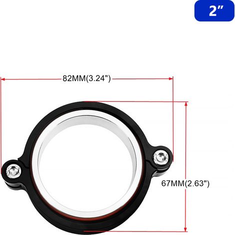 Modified V-shaped flange clamp aluminum alloy fixing movable buckle, diameter 2"//3"/3.5"/4" - -V-shaped clamp-2 inch (1/3)