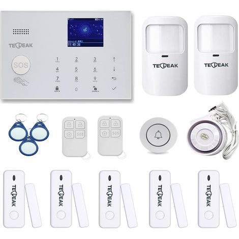 Kit d'Alarme pour Maison sans Fil, Wi-FI/GSM Alarme avec sirène de sécurité fournit Un Moyen très Efficace pour protéger Votre Maison et Votre Bureau (A2) (1/5)
