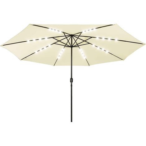 Ombrellone  Parasole da Giardino con Luci LED 400 cm Sabbia (1/5)