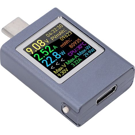 Testeur USB C Multifonction Voltmètre Ampèremètre Wattmètre Écran Couleur Multimètre Numérique pour Chargeur Appareils Électroniques (1/5)