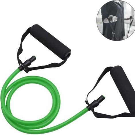 Bandes de résistance élastiques à 5 niveaux avec poignées exercice pour le Yoga la musculation et l39entraînement physique à Green (1/4)