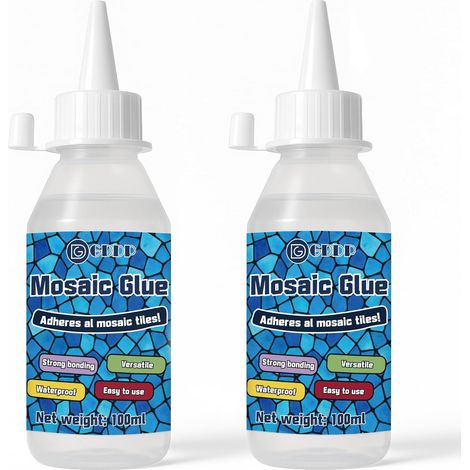 200ml Colle Mosaique, Transparent Étanche Résistant à l'humidité Adhésif pour Mosaïque, Convient au Verre, à la Céramique, au Bois, Pour une Utilisation en Intérieur Comme en Extérieur (1/5)