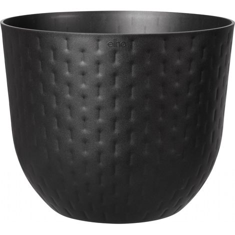 Elho Pflanztopf Fuente Grains Ø 29,4 x 24,3 cm onyx schwarz Blumentöpfe & Übertöpfe