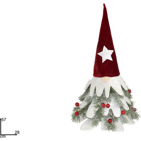 Decorazione Natalizia Babbo Natale con Ovatta 57 cm