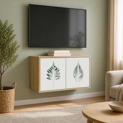 vidaXL Wall-mounted TV Cabinet HANAU 69 x 33 x 40 cm Sonoma Oak (1/5)