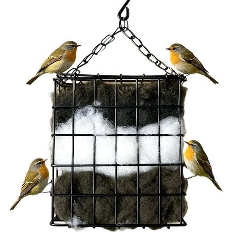 Bird Shelter Cage 5 Zoll Metall Baumwolle Nestspender Set (1/5)