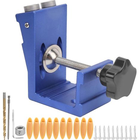 Schrägloch-Positionierhilfe, 2-Loch-Taschen-Positionierwerkzeug für Holzbearbeitung, 10 mm–35 mm