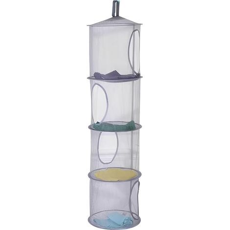 Hanging Storage Basket, Foldable Storage Nets, Toy Organizer, Mesh Net, Hanging Shelf for Stuffed Animals, Clothes, Snacks (1/5)