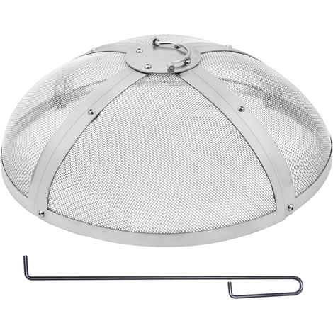 VEVOR Parascintille Rotondo per Braciere da 20", Copertura in Metallo in Acciaio Resistente Rinforzato, Coperchio per Braciere da Esterno, Coperture Rotonde con Maniglia ad Anello allaperto Cortile