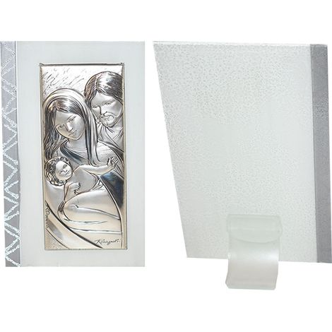 Icona sacra famiglia gesu madonna e san giuseppe argento 925 idea regalo casa bomboniera bimbo bimba comunione cresima (1/5)