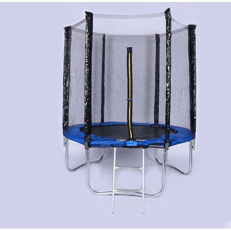 Filet de rechange pour trampoline, filet de sécurité avec fermeture éclair, 2,4 m, accessoires pour trampoline de loisirs, maille serrée, entrée refermable