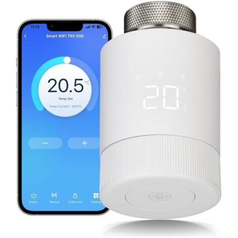 BARKBUSTERS Thermostatique Connectée et Intelligente, WiFi Vanne Thermostatique Radiateur,Tête Thermostat Programmable Tuya Thermostat Détection de Fenêtre,Compatible avec Alexa & Google Assistant (1/4)