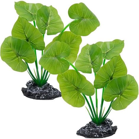 Decorative artificial plant for aquariums and terrariums, wood look, resin base, plastic leaves, hiding place, structure for aquariums and (1/3)