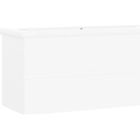 Maison Exclusive - Waschbeckenunterschrank mit Einbaubecken Weiß