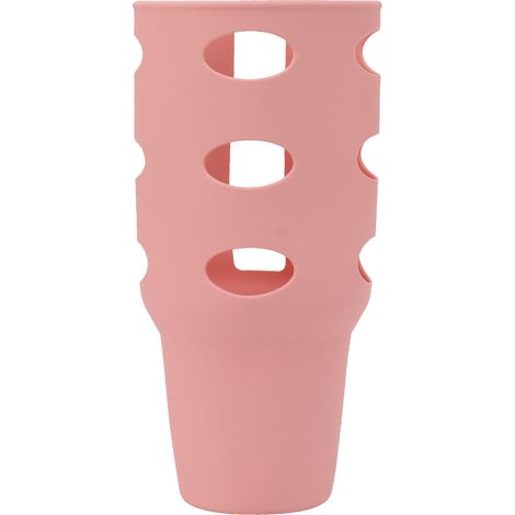 Manchon en silicone anti-dérapant pour gobelet isolé 40oz, protège contre l'usure, idéal pour la maison et les voyages, couleur rose. (1/5)