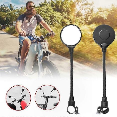 Verstellbarer Fahrradrückspiegel mit großem Display, kompatibel mit Motorrädern und Elektrorollern, weiter Betrachtungswinkel, stabile Halterung, universelles Design (1/5)