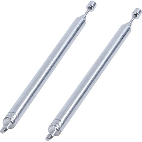 Antena de extensión para radio AM, FM y TV de 7 secciones, 2 unidades, 66 cm de largo (1/4)