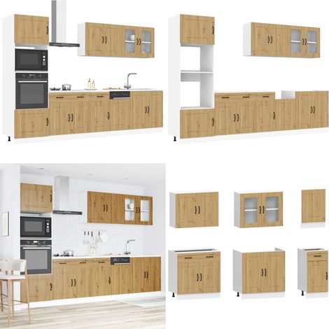 vidaXL 7-tlg. Küchenschrank-Set Kalmar Artisan-Eiche Holzwerkstoff (1/5)