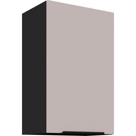 Küchen Hängeschrank 45 cm Küche ARONA Kaschmir beige matt + Schwarz matt Küchenzeile Küchenblock Küche Einbauküche (1/5)
