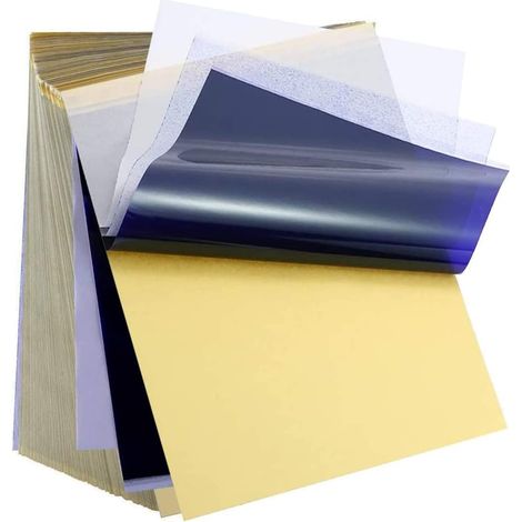 Stencil tatouage transfert papier, lot de 20 pcs A4 Papier tatouage temporaire imprimante, pochoir thermique, 4 couches, papier calque. (1/4)