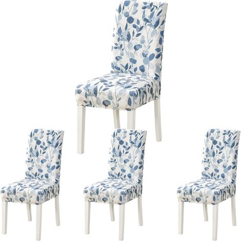 Housse de Chaise de Salle a Manger,Housse de Chaise Extensible,Couverture de Chaise Haut Decoratives pour Banquet Hôtel Cuisine Mariage Restaurant (4 pièces)