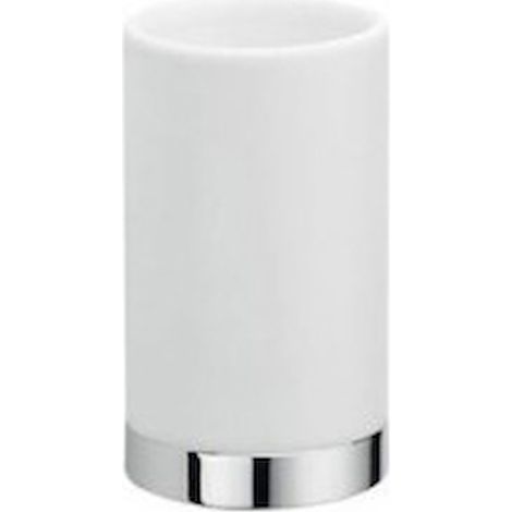 COLOMBO DESIGN Nordic porta bicchiere appoggio bianco opaco cromato codice prod: B52410CR-CBO (1/2)