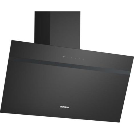 Campana extractora de cocina Siemens LC85KDK60 en vidrio negro 88 cm