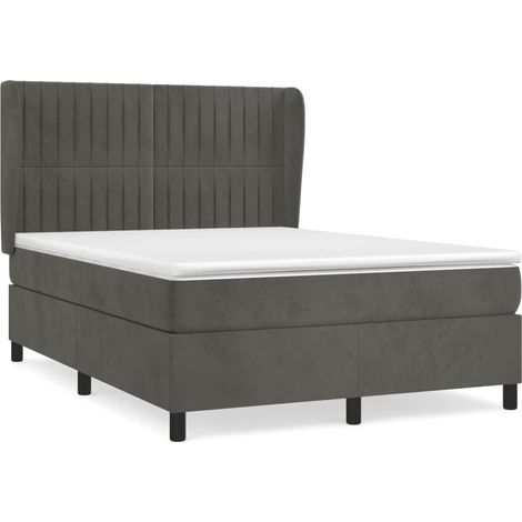 Maison Exclusive - Cama box spring con colchón terciopelo gris os (1/5)
