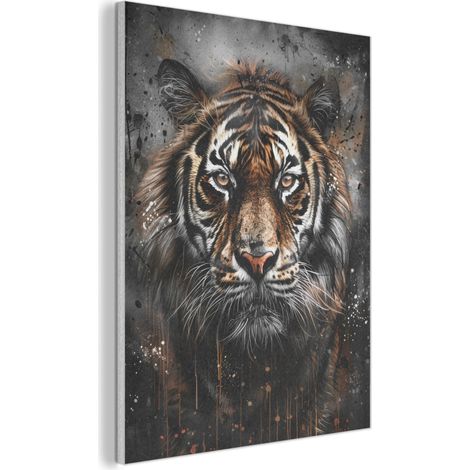 QUADRO ACUSTICO Tigre - Animali - Ritratto - Lusso - Nero 60x80 cm (1/5)