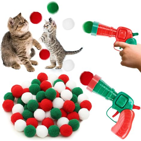 Jouet Interactif pour Chat - Ensemble de 50 Balles avec Lanceur, 2 Pièces pour l'Entraînement d'Intérieur (1/5)