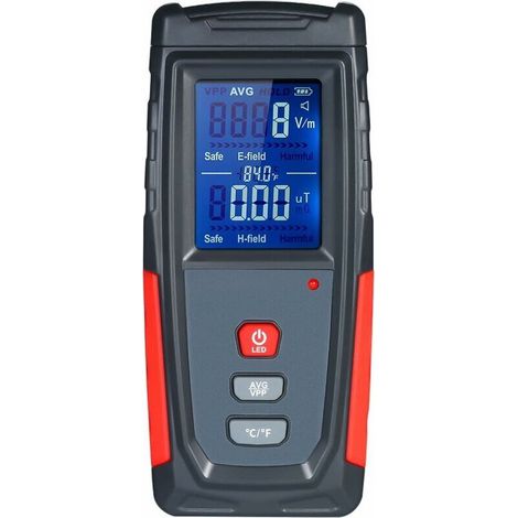 XEPHO Dosimètre de Champ magnétique de Champ électrique, testeur de compteurs EMF de ménage, détecteur de rayonnement à Ondes électromagnétiques à écran LCD numérique