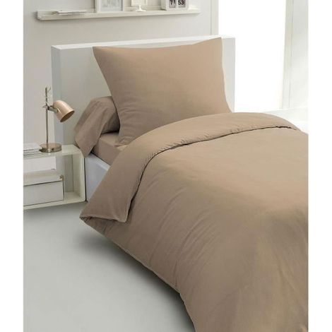 Bettdeckenbezug 2 Teile - HOME LINGE PASSION - HP72071 - Mikrofaser 82 g - 140 x 200 cm - Beige (1/3)