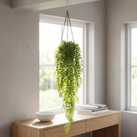 Artificial 90cm Trailing Hanging Plant Green Faux Cascading Foliage (1/3)