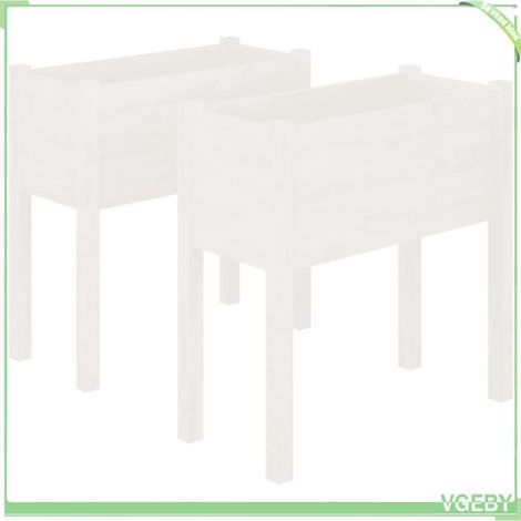 Jardinière - FAFEICY - 810822 - Bois de pin massif - Blanc - 70 x 31 x 70 cm (1/5)