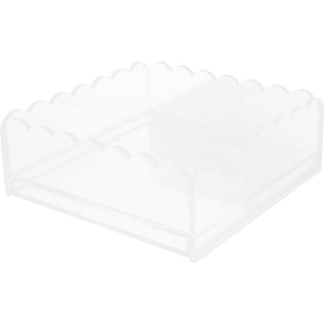 Plateau Festonné Acrylique Transparent avec Tiroir Coulissant Organisateur pour Bureau Salle de Bain ou Décoration Intérieure'-'- (1/5)