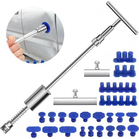 Ausbeulset mit T-Griff-Entferner. Werkzeugset zur Reparatur von Fahrzeugbeulen und zur Beseitigung von Beulen auf Metalloberflächen. (1/5)
