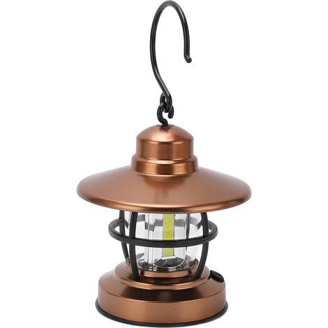 Lanterne de jardin suspendue vintage, éclairage extérieur avec interrupteur, fonctionne sur 3 piles COB pour terrasse et balcon (1/5)